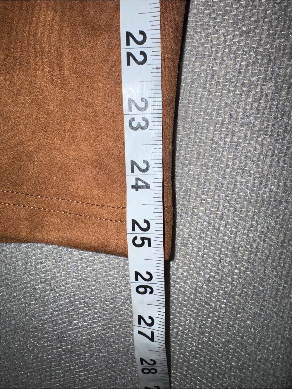 Retrology size medium Tan Faux Suede faux Button-Front Pencil Skirt - Picture 3 of 7